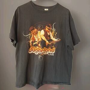 Sugarland Country Music Live 2009 Shirt Black Large with tour dates Vintage